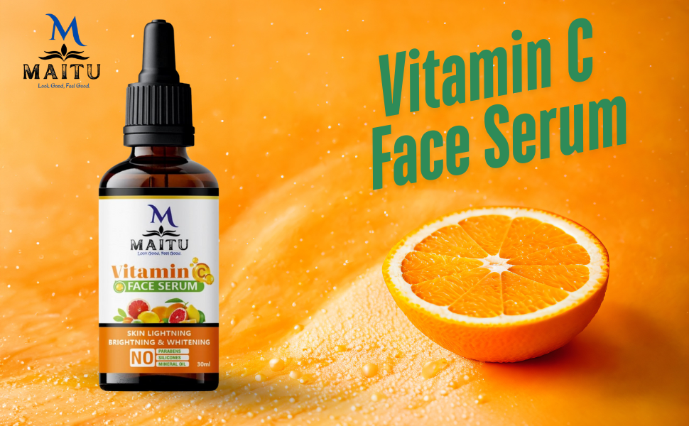 MAITU Vitamin C Face Radiant And Healthy Glowing Skin Brightens Serum Smooth Texture And Pore Cleansing Reduces Dark Spots And Boosts Collagen Production Natural Ingredients For Youthful (Pack Of 1)