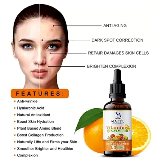 MAITU Vitamin C Face Radiant And Healthy Glowing Skin Brightens Serum Smooth Texture And Pore Cleansing Reduces Dark Spots And Boosts Collagen Production Natural Ingredients For Youthful (Pack Of 1)