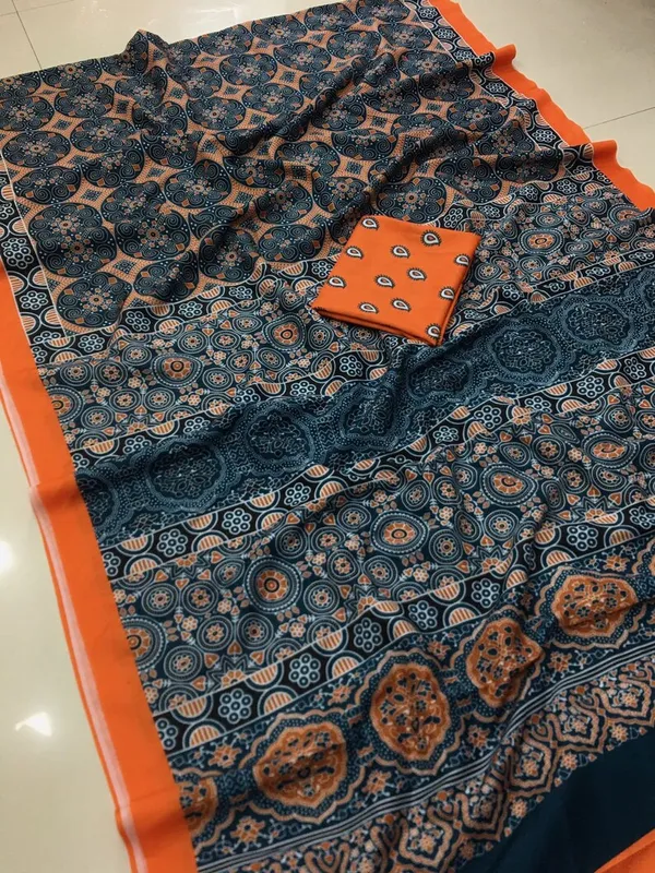 Gorgeous Gray Color Cotton Linen Saree With Unstitched Blouse Piece For Women