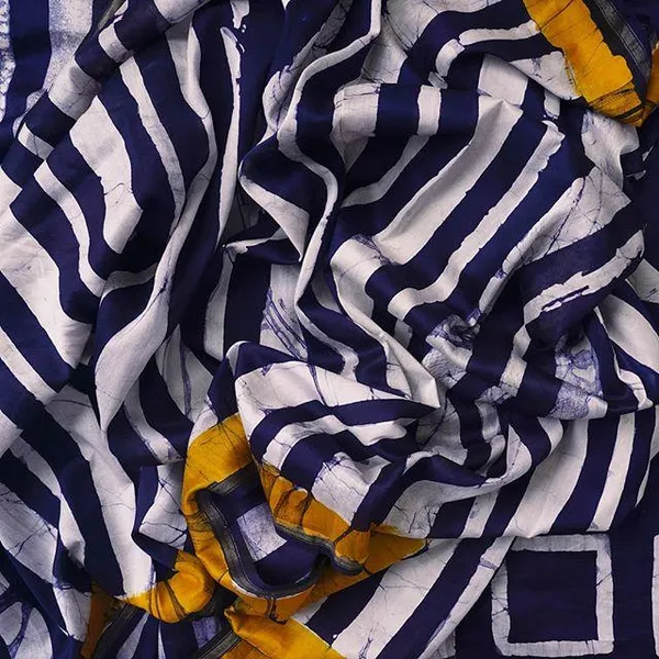Charming Blue Color Cotton Linen Saree With Unstitched Blouse Piece For Women