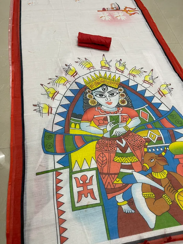 Luxurious White Color Cotton Linen Saree With Unstitched Blouse Piece For Women