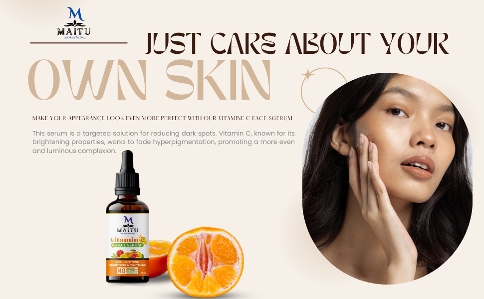 MAITU Vitamin C Face Radiant And Healthy Glowing Skin Brightens Serum Smooth Texture And Pore Cleansing Reduces Dark Spots And Boosts Collagen Production Natural Ingredients For Youthful (Pack Of 1)
