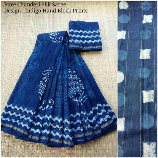 Glamorous Blue Color Cotton Linen Saree With Unstitched Blouse Piece For Women